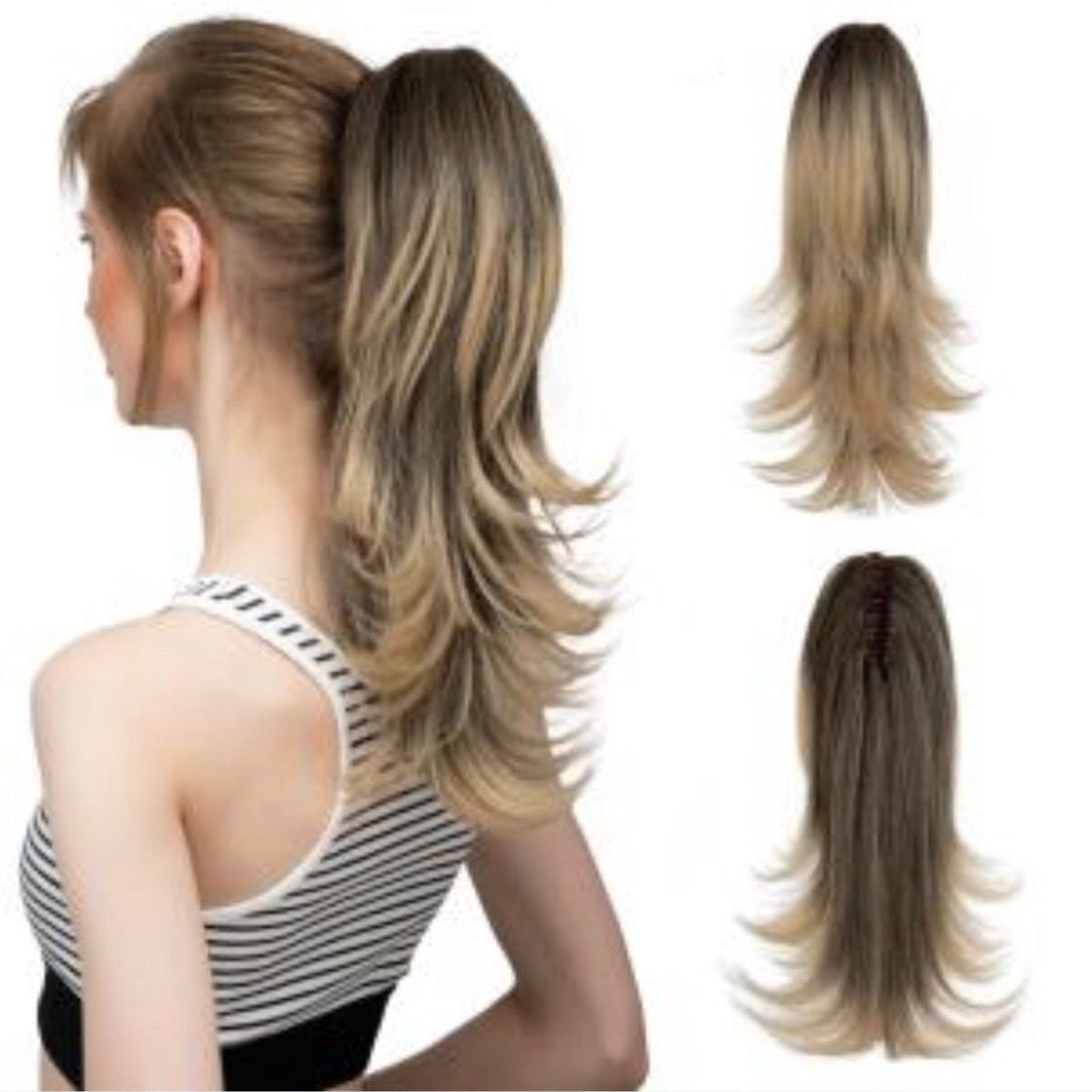 14 Inch Layered Synthetic Claw Clip-In Ponytail – Realistic, Easy-to-Wear, and Perfect for Everyday Style