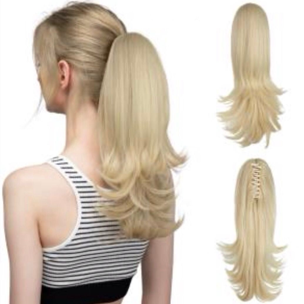 14 Inch Layered Synthetic Claw Clip-In Ponytail – Realistic, Easy-to-Wear, and Perfect for Everyday Style