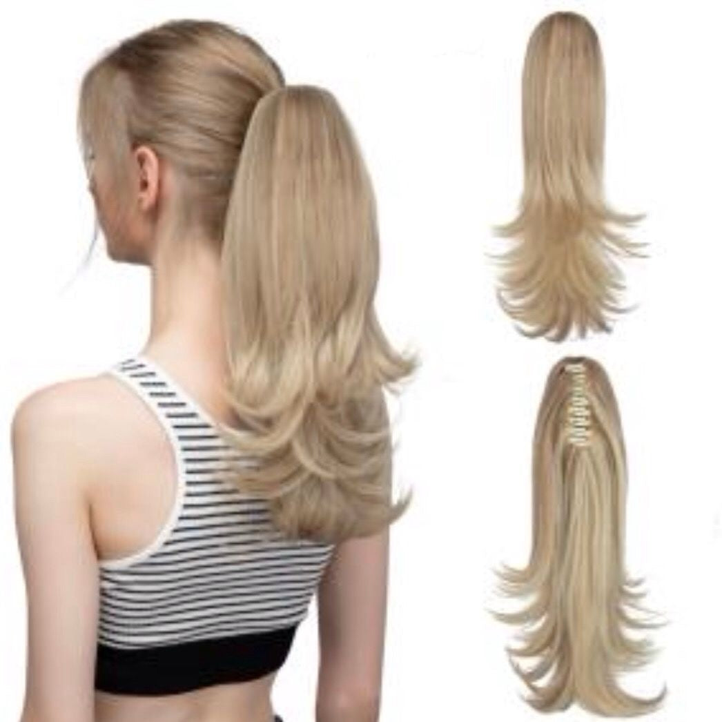 14 Inch Layered Synthetic Claw Clip-In Ponytail – Realistic, Easy-to-Wear, and Perfect for Everyday Style