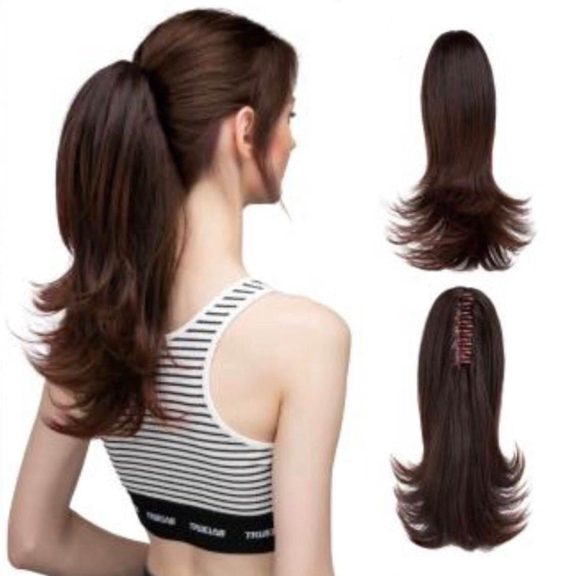 14 Inch Layered Synthetic Claw Clip-In Ponytail – Realistic, Easy-to-Wear, and Perfect for Everyday Style