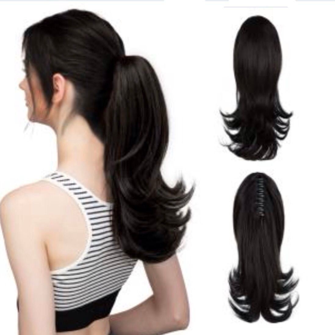 14 Inch Layered Synthetic Claw Clip-In Ponytail – Realistic, Easy-to-Wear, and Perfect for Everyday Style