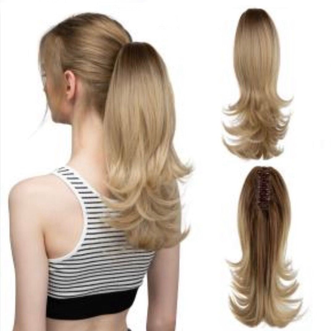 14 Inch Layered Synthetic Claw Clip-In Ponytail – Realistic, Easy-to-Wear, and Perfect for Everyday Style